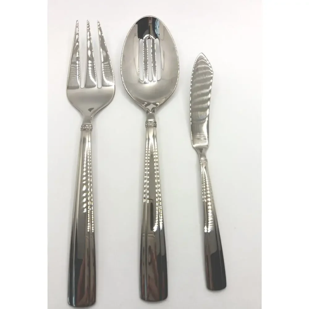 Reed & Barton Andover Pearl 3 Piece Server Hostess Set 18/10 Stainless Flatware